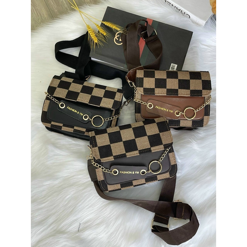 Túi Xách Nữ Hộp Vuông Caro Phong Cách Basic - Túi xách nữ Cunstore