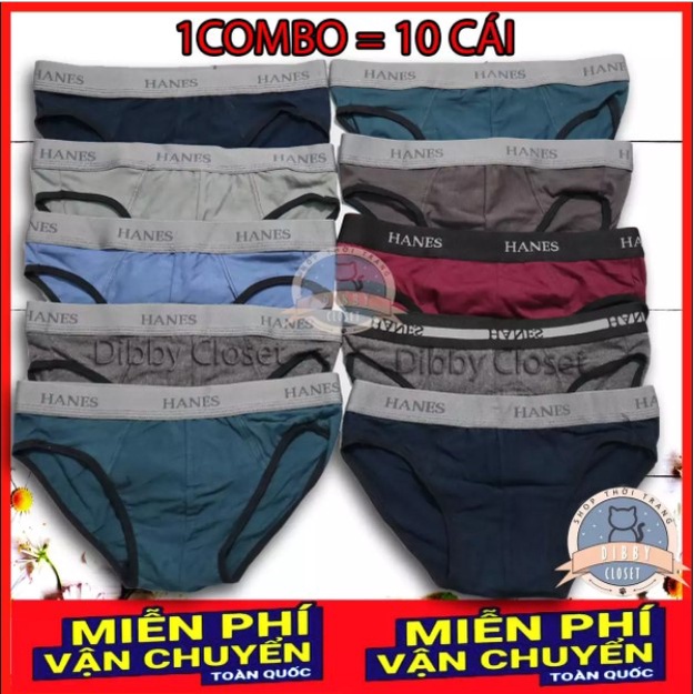 Combo 10 Quần Sịp Nam Nhiều Lưng Chất Vải Cotton Kháng Khuẩn Thấm Hút Và Co Dãn Tốt