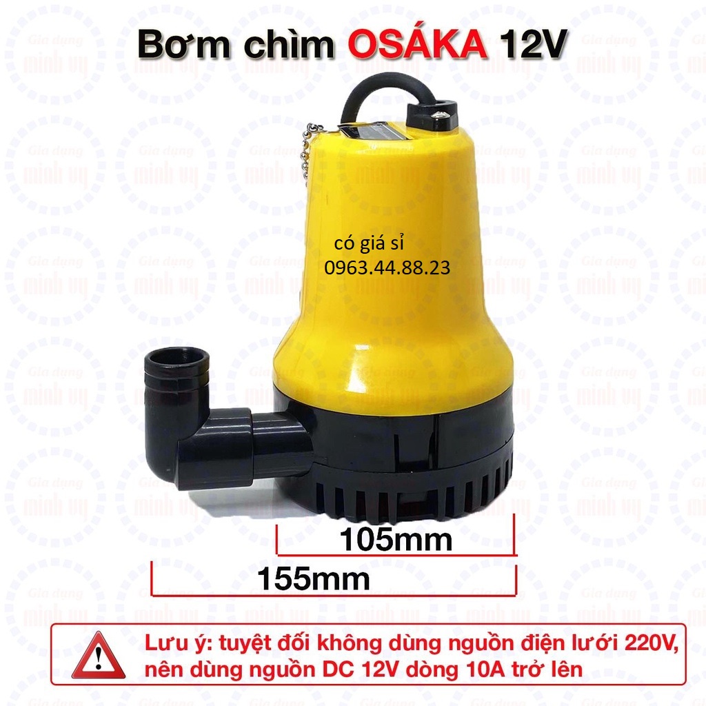 Máy bơm nước chìm 12v - máy bơm tõm 12v - 180 wat 6 khối giờ .