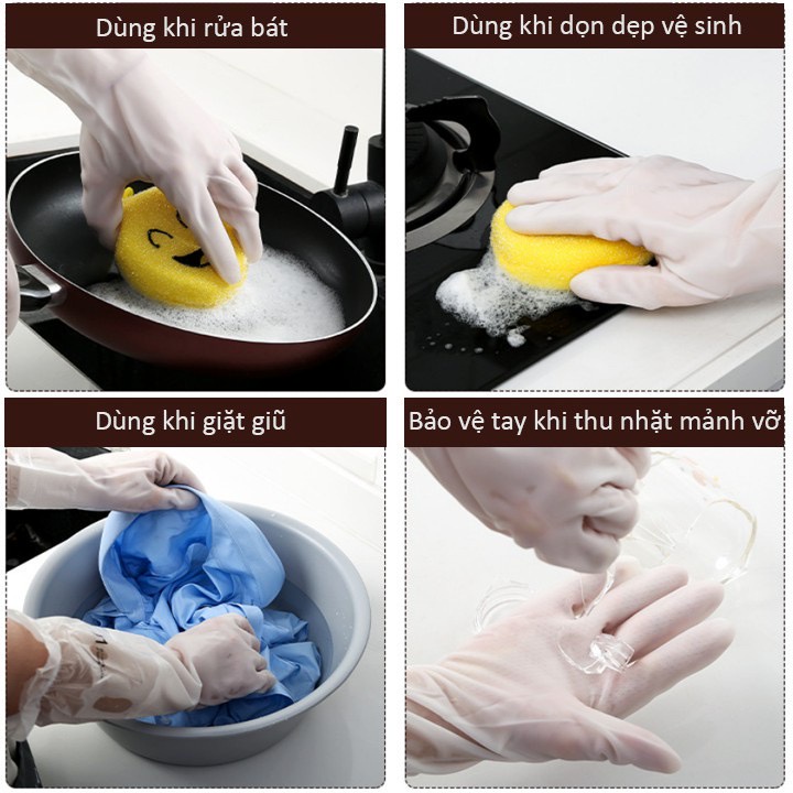 Găng tay rửa bát cao su lót vải nỉ
