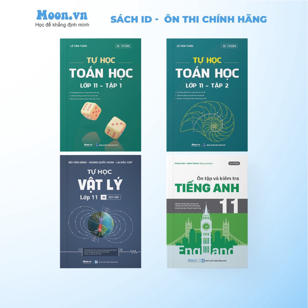 Combo sách tự học lớp 11 khối A1 Toán, Lý, Anh | Sách ID
