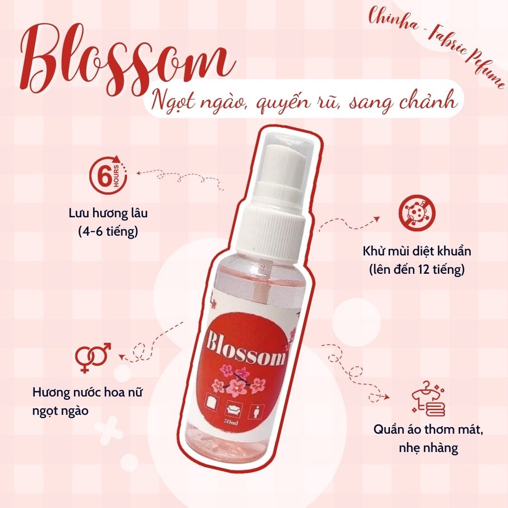 Xả vải khô nước xịt thơm quần áo Fabric Perfume 50ml tiết kiệm lưu hương lâu