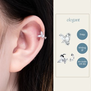 Khuyên tai vòng đá nhỏ 6mm CRYSTAL BUTTERFLY HOOP Elegant (Giá 1 chiếc)