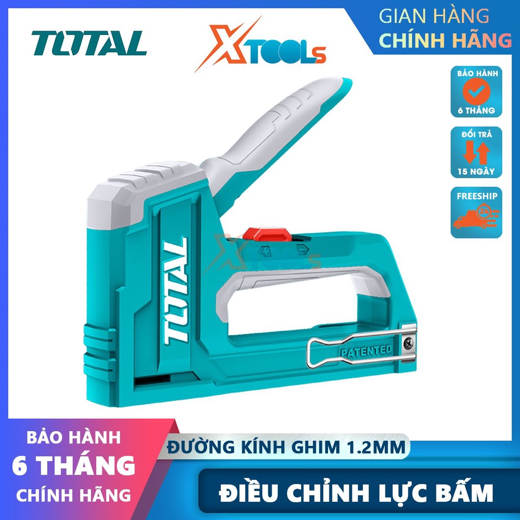 Máy bấm ghim cầm tay Total THT31146, dụng cụ bấm ghim 2 trong 1, ghim bê tông 1,2mm, có thể điều chỉnh-CHÍNH HÃNG-XTOOLS