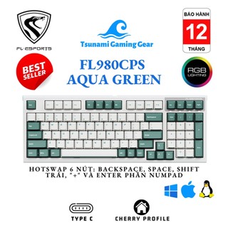 Bàn phím cơ FL-Esports FL980CPS Aqua Green | USB | Kailh Box Switch | RGB - BH 12 tháng