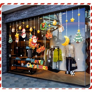 Decal trang trí Noel - Rèm dây Noel nhỏ nhắn