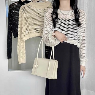 Áo len lưới Quảng Châu dáng croptop