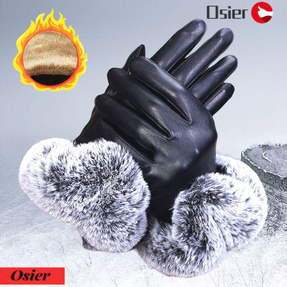 1 Găng Tay Phối Lông Dày Dặn Chống Gió Thời Trang