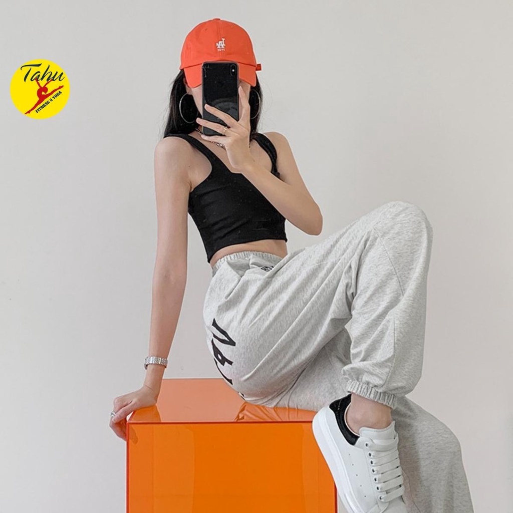 Quần JOGGER nữ Chun dập bản rộng đa năng nhảy Zumba Erobic Tập Gym Yoga đi chơi