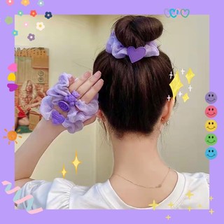 Cột tóc Scrunchies tím Hàn Quốc đính charm 💜 cực xinh