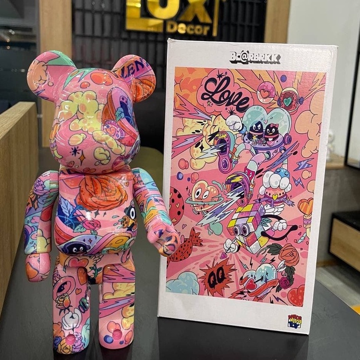 Mô Hình BEARBRICK 400% ABS Valentine trang trí, decor ,quà tặng