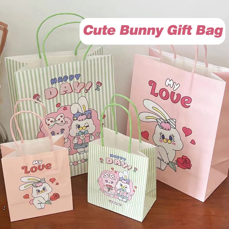 Túi Giấy Kraft Đựng Quà Sinh Nhật Hình Thỏ Đáng Yêu