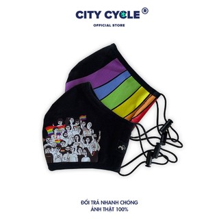Khẩu trang vải 2 lớp chống bụi chống nắng Pride 2021 City Cycle