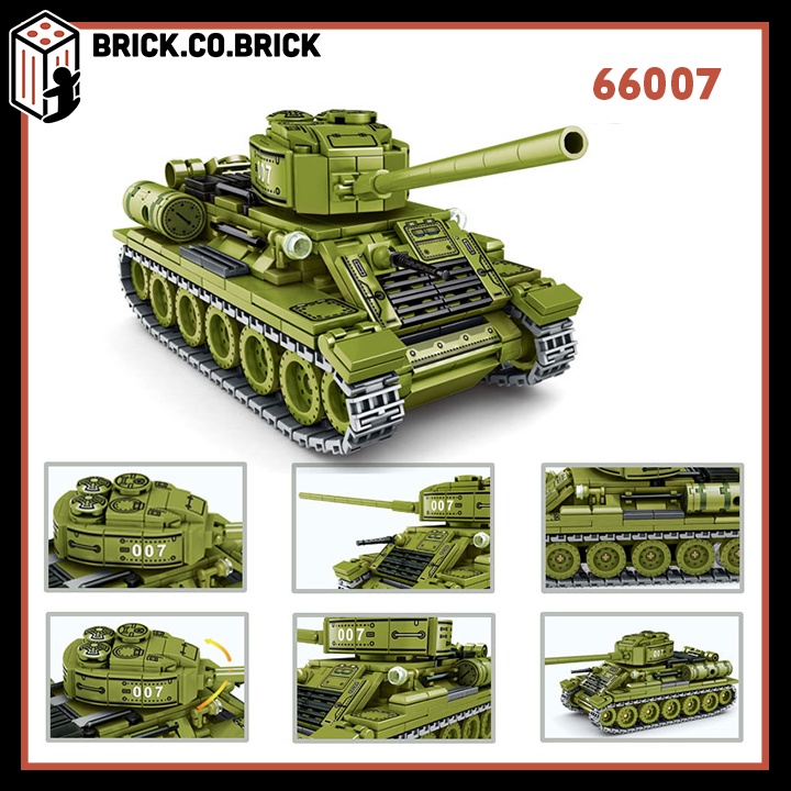 Tank Hạng Trung T-34 Liên Xô Mô hình Lắp ráp Xe Tăng Thế chiến 2 66007