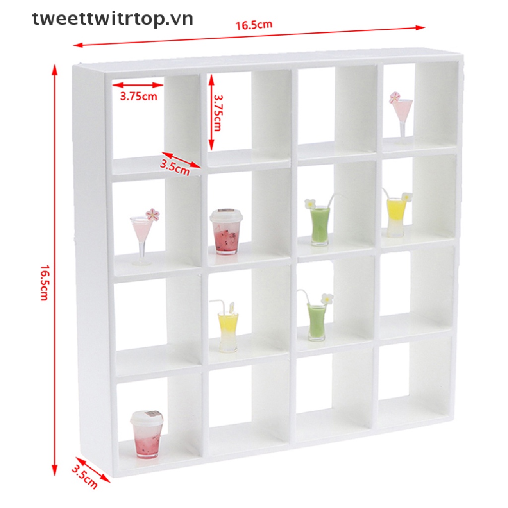 1 Kệ Gỗ 16 Ngăn 1: 12 Trang Trí Nhà Búp Bê