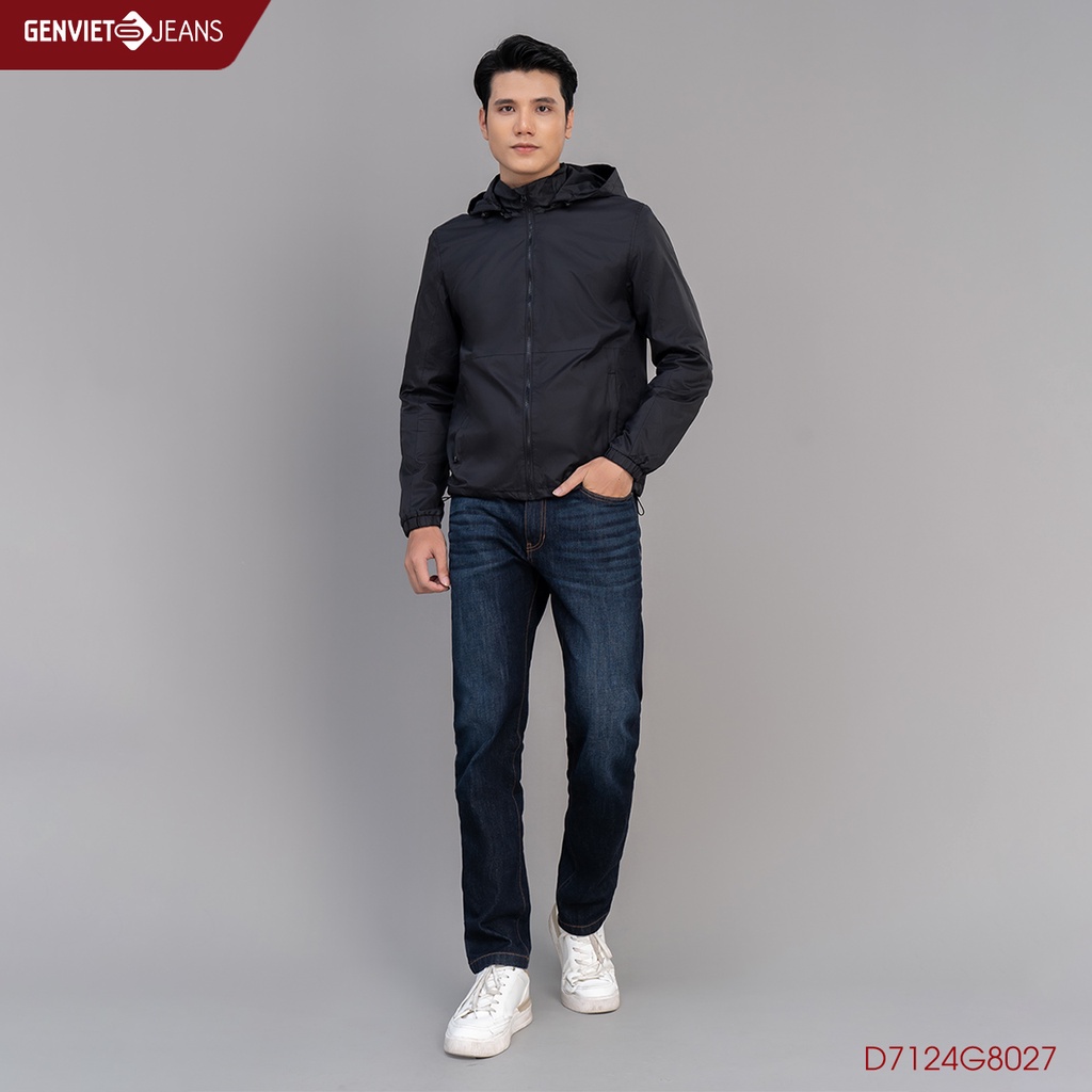 Áo Khoác Gió Nam Genviet 2 Lớp Dày Dặn Cản Gió Cản Nước Tay Bo Có Mũ D7124G8027
