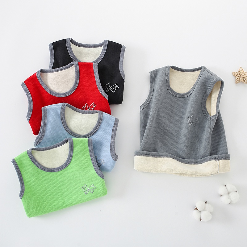 Áo Khoác Lông Cừu Không Tay Thời Trang Mùa Đông Dành Cho Bé Trai Gái 3-15 Tuổi