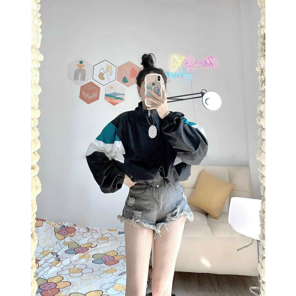 Áo Khoác Dù Croptop Phối Màu Siêu Đẹp-nd.shop68