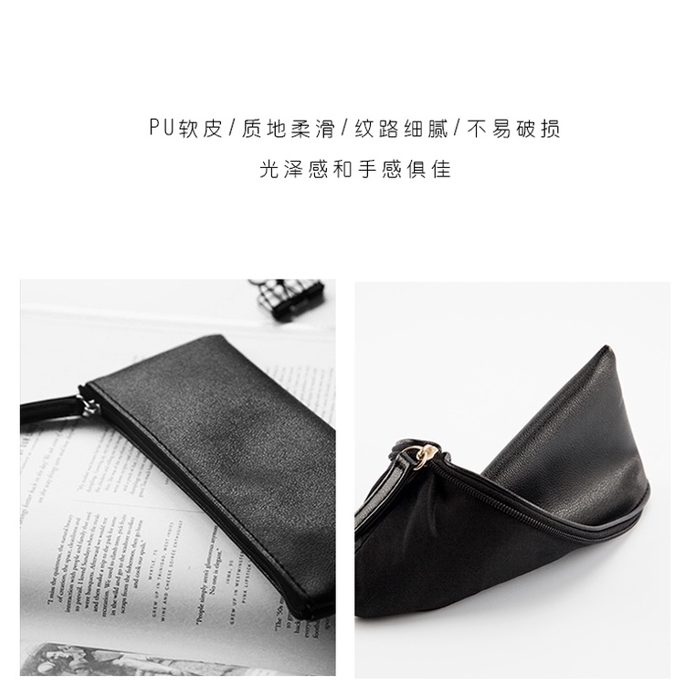 Bóp Viết Da PU Cỡ Lớn Thiết Kế Đơn Giản Sáng Tạo