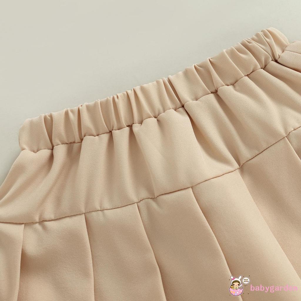 Chân Váy Xếp Ly Lưng Cao Màu Trơn Thời Trang Mùa Xuân Cho Bé Gái 1-6 Tuổi