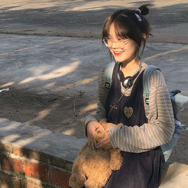 Đầm Chữ A Hai Dây Dáng Rộng Thêu Họa Tiết Phong Cách Hàn Quốc Thời Trang Cho Nữ