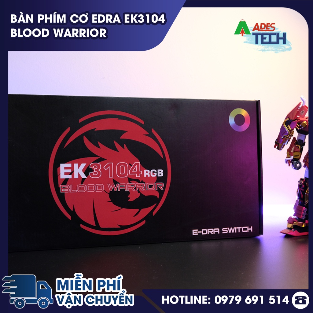Bàn phím cơ EDRA EK3104 Blood Warrior RGB LED