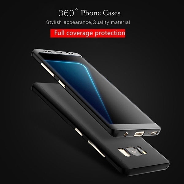 Ốp Điện Thoại PC Cứng Kèm Kính Cường Lực Bảo Vệ 360 Độ Cho Samsung S6edge s7 edge plus s8plus s9plus S20fe Note 8 9