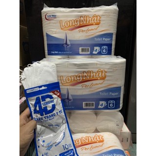 COMBO 4 LỐC 6 CUỘN KHÔNG LÕI LONG NHẬT - ( TẶNG  BỊCH 20 CÁI KHẨU TRANG 4D FAMAPRO)