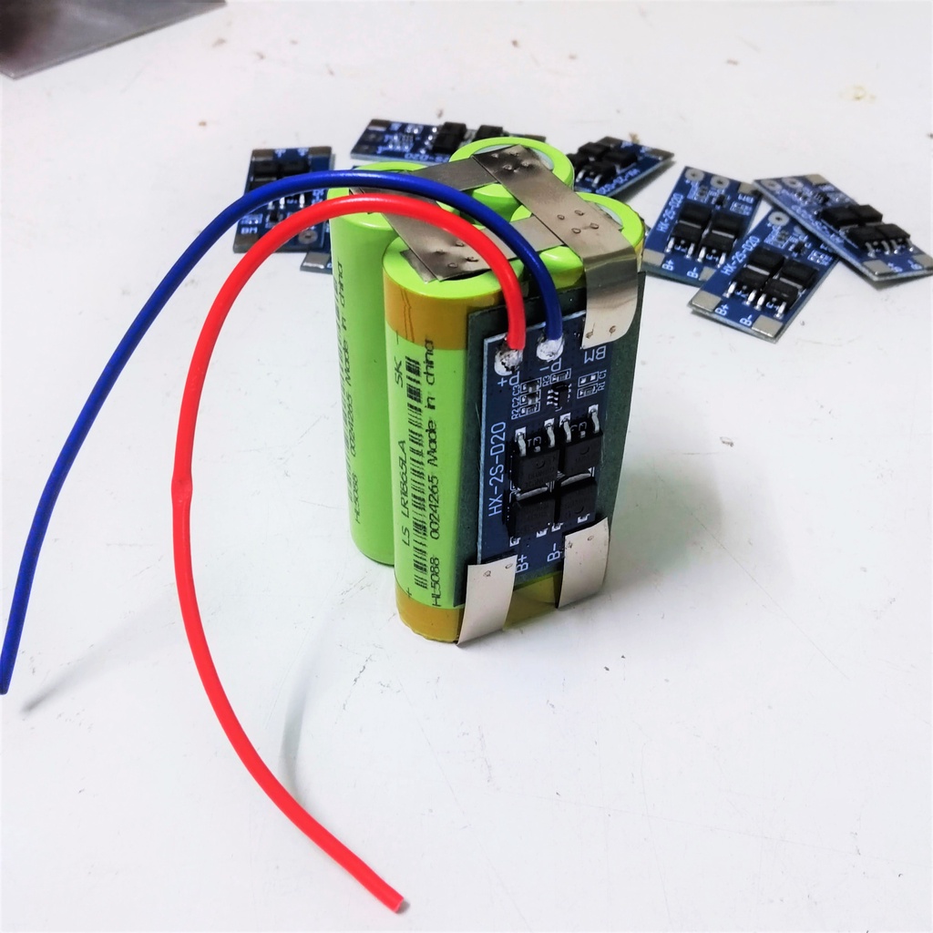 Khối Pin 2S 8.4V Dòng xả cao 20A chuyên dùng cho máy khoan, bắt vít, loa kẹo kéo, máy hút bụi... Có mạch bảo vệ 2S 20A