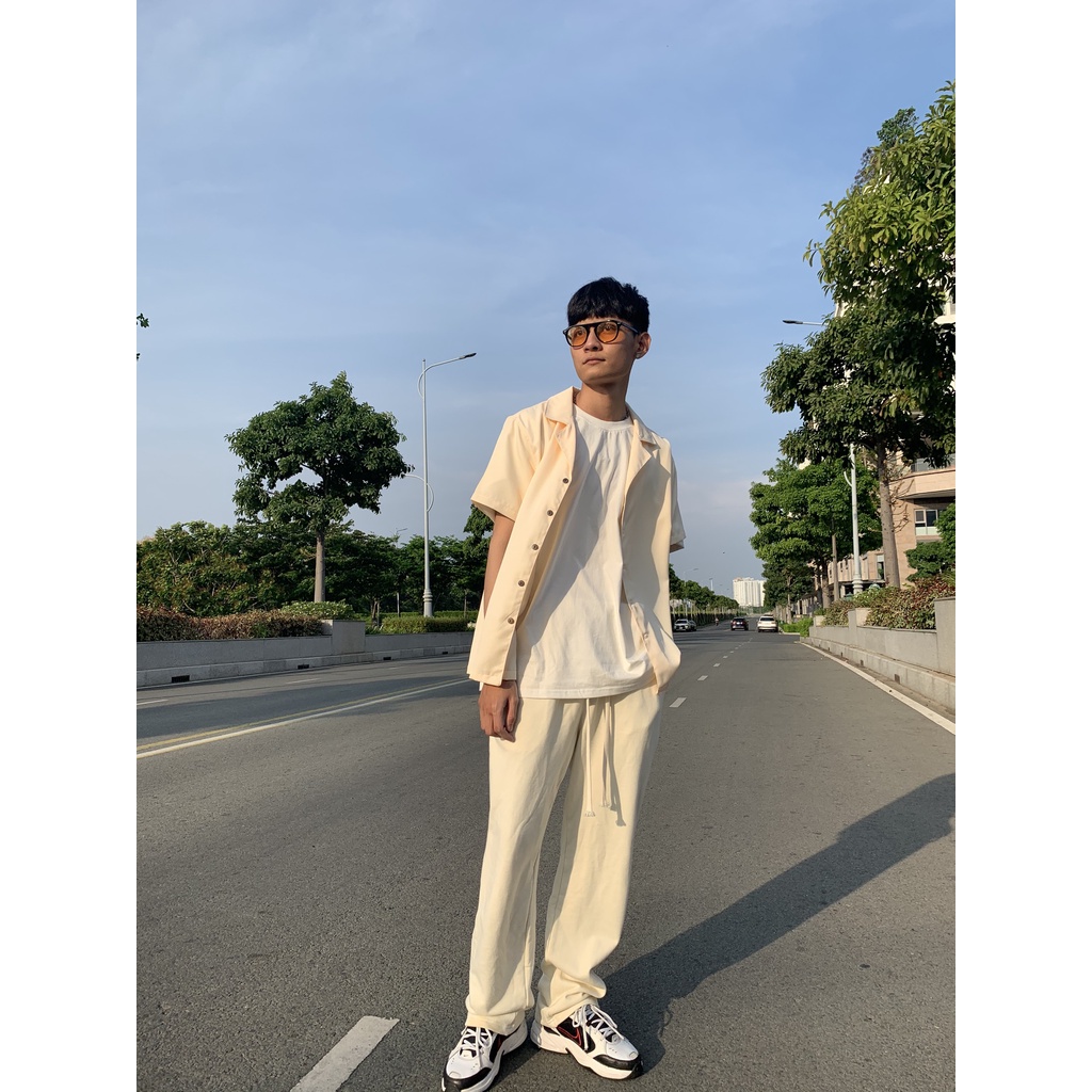 Quần Sweatpants WSS nhập khẩu | Vải cotton da cá dày, ống suông, phù hợp cho Nam/nữ