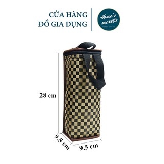 [ Home's secrets] - Túi vải giữ nhiệt bình nước 2 lớp lót bạc R10 x D10 x C25 (cm)