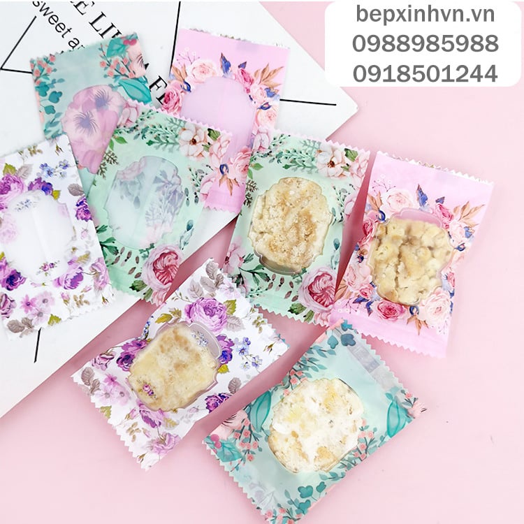 Túi hàn đựng bánh kẹo Sắc Hoa 4 Mùa 7x10cm
