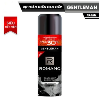 Xịt khử mùi toàn thân Romano Gentleman 150ml / 195ml