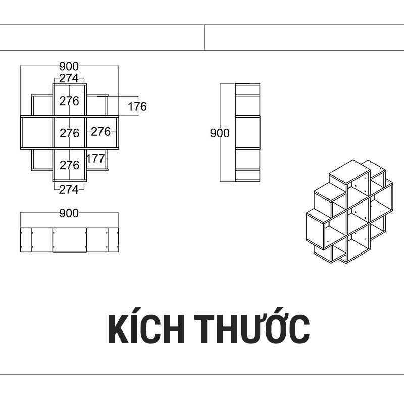 Kệ Treo Tường Trang Trí Hình Hoa Nở BLOOM Thương Hiệu SIB Decor - KT205