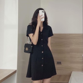 Đầm sơ mi basic 2 màu (kèm hình thật)
