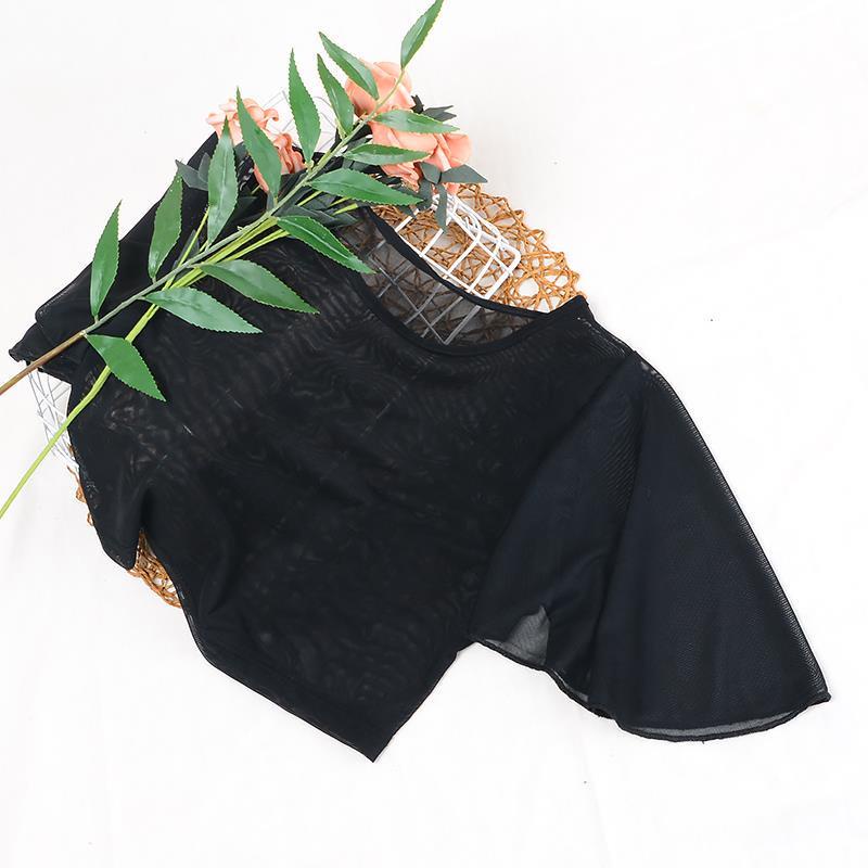 Áo lưới cropptop nữ tay cánh dơi thời trang