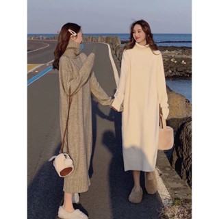   HÀNG SẴN  Váy len cổ lọ suông rộng dài mùa đông màu trơn đơn giản dễ mặc style Hàn Quốc  kèm ảnh thật  - VL239 