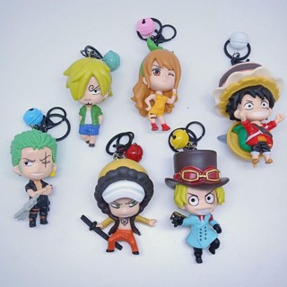 Móc chìa khoá mô hình luffy, zoro, sanji, nami, law, sabo