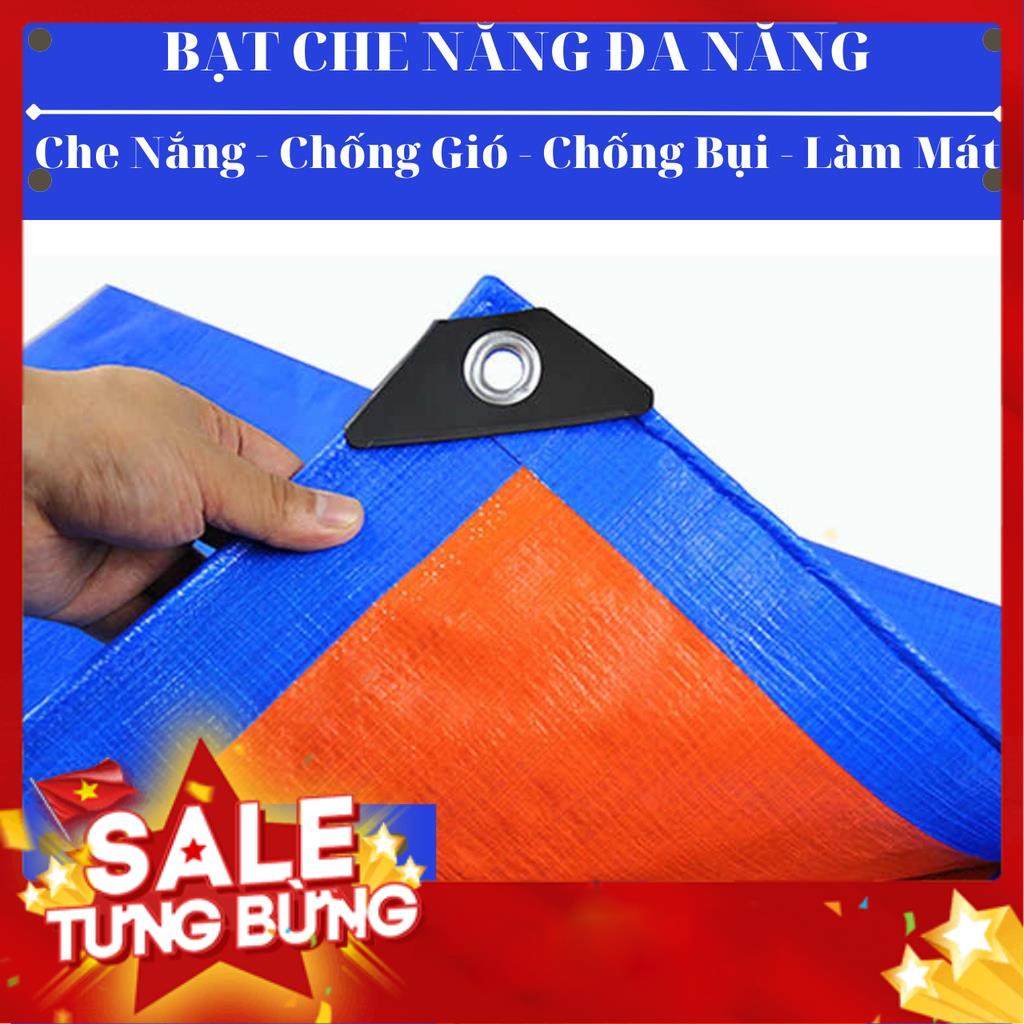 Bạt Che Nắng Mưa Nam Việt - Giá Bán Trên 1 Mét Vuông - Màu Xanh Cam - May Viền Đóng Khoen Sẵn - Chống Thấm Nước