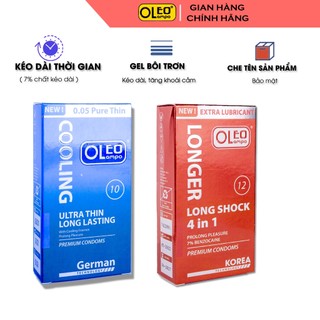 Bao cao su gân gai OLEO LAMPO Long Shock 4in1 và Oleo Cooling nhiều gel hương bạc hà
