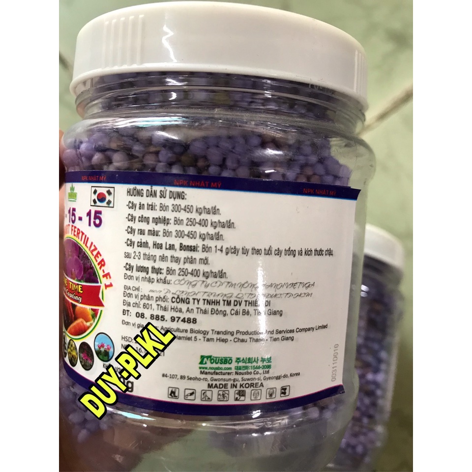 Phân Hàn Quốc - 1Kg - PHÂN TAN CHẬM THÔNG MINH HÀN QUỐC NPK 15-15-15. Chuyên dùng cho sen đá, hoa hồng, bonsai, hoa lan.