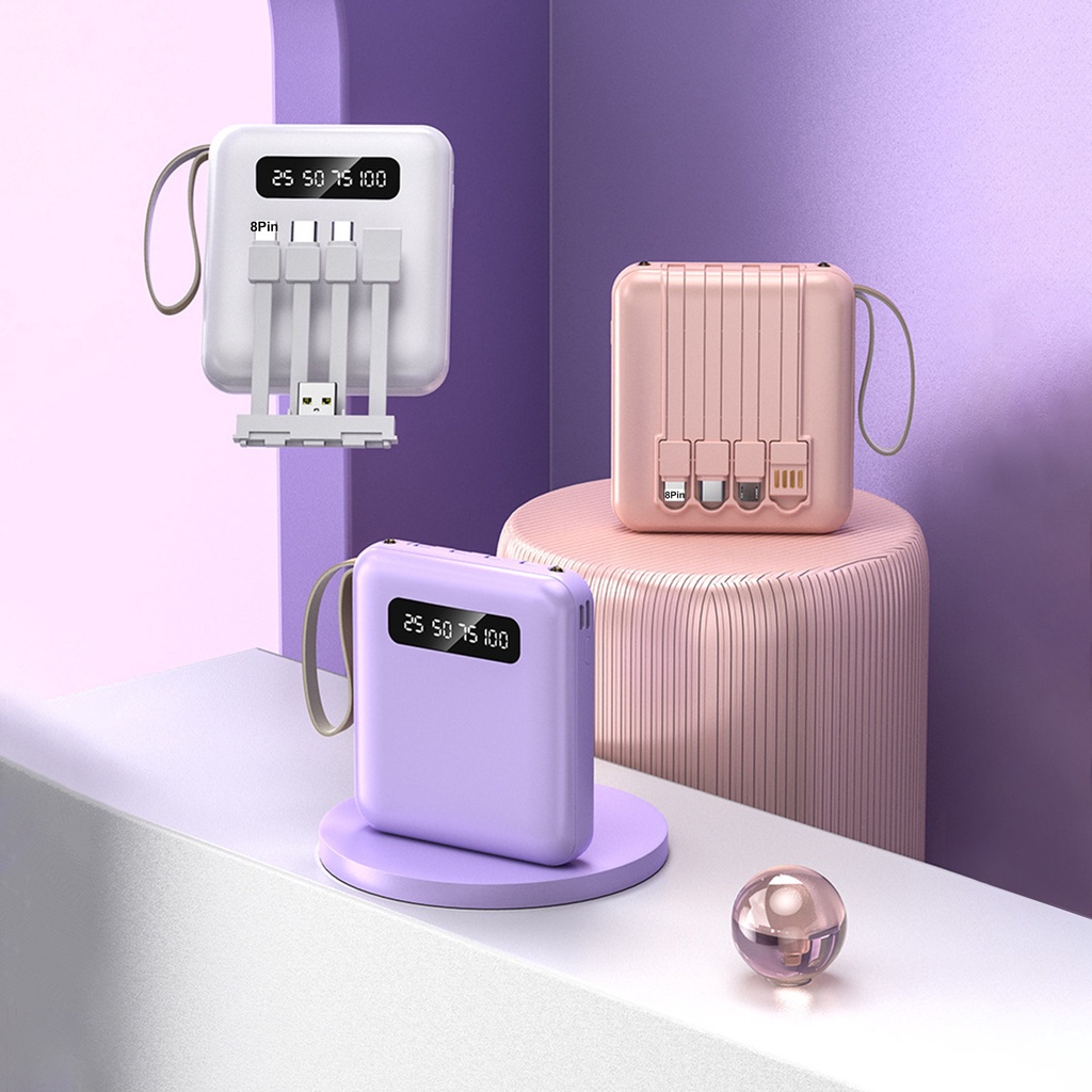 PO-4 Dây Cáp Đèn LED Công Suất Cao Đa Năng Pin Sạc Dự Phòng PO-20000mAh Với