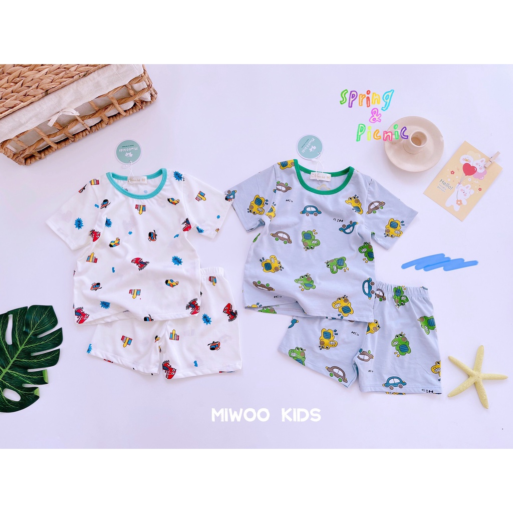 Đồ Bộ Thông Hơi Mix Cotton Giấy Hàn/ Đồ Bộ Cotton Giấy Hàn Bé Trai / Bé Gái