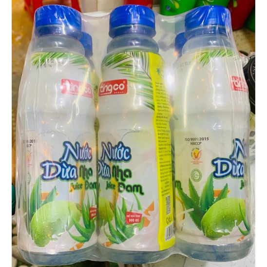 Lốc 6 chai nước dừa nha đam Tingco 500ml