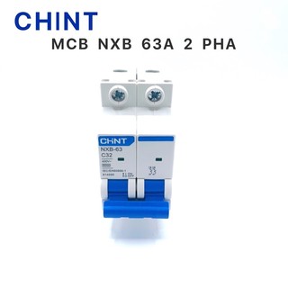 Aptomat mcb 2 pha nxb-63 chint- 63a, dòng cắt 6a