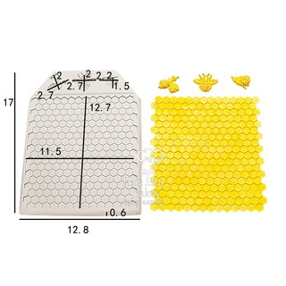 Bộ khuôn silicon con ong, ốp viền tổ ong 13x10cm đổ rau câu 3d, 4d