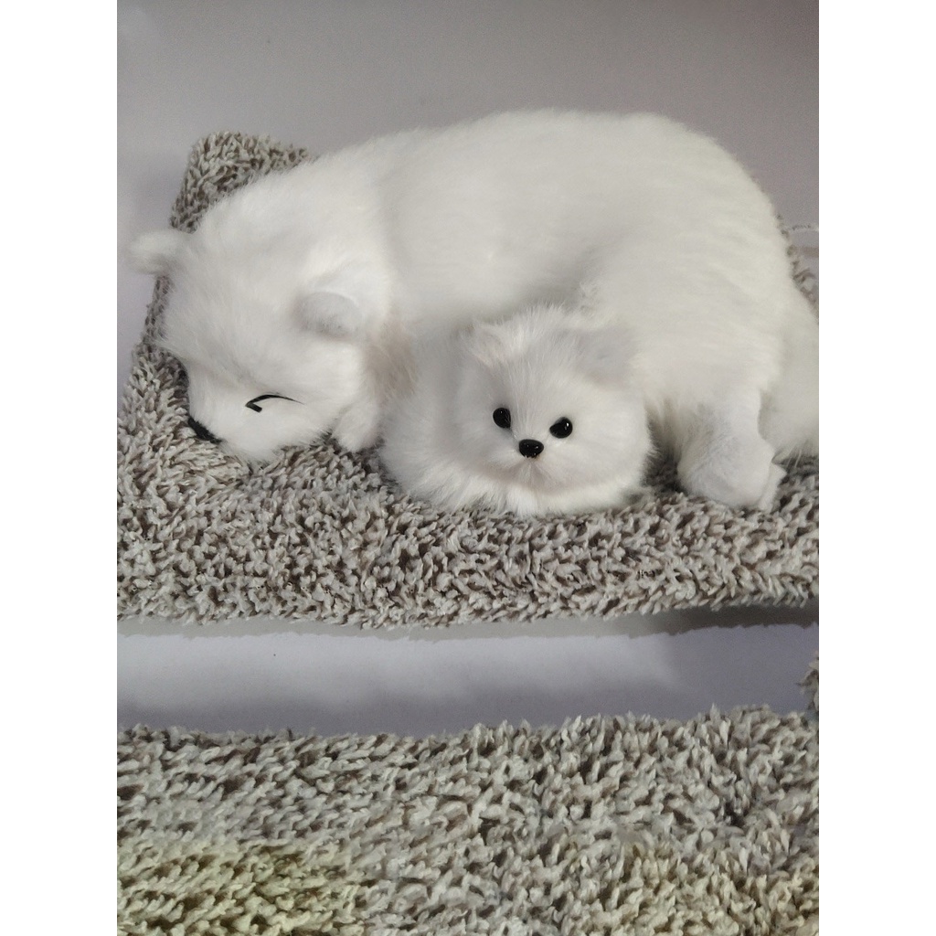 ĐÔI Mẹ Con Thú bông GIỐNG THẬT 99% chó mèo sói gấu lõi than hoạt tính lọc không khí khử mùi trang trí xe hơi