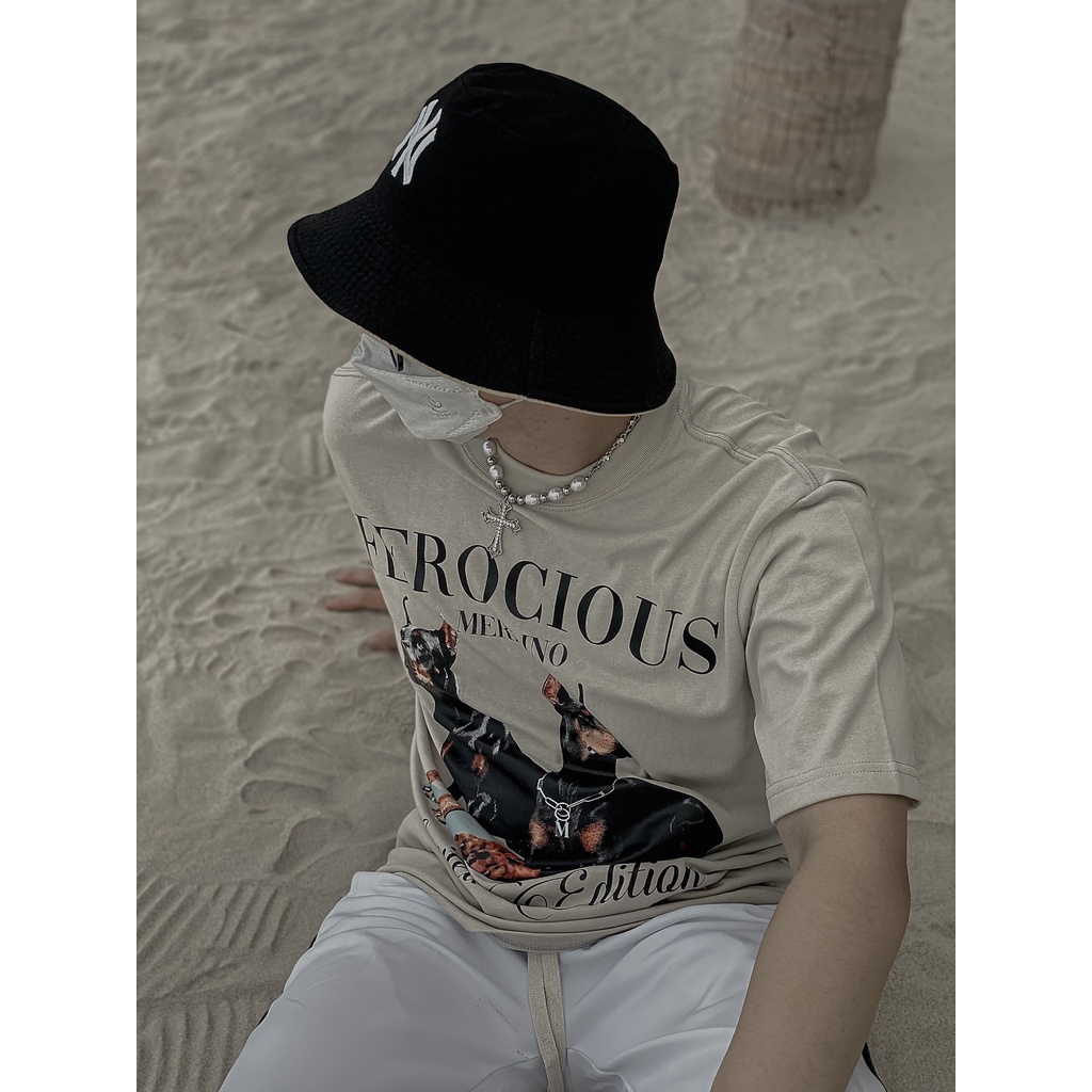 Áo thun Merlino Studio I Ferocious - Form America, tay lỡ  unisex, 100% Cotton 2WS