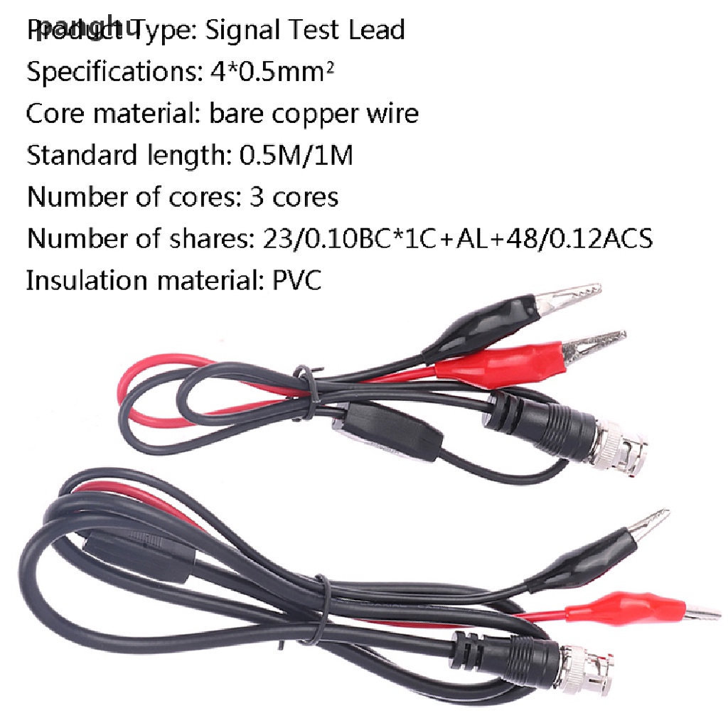 Dây Cáp Đầu Dò Tín Hiệu Cung Cấp Tín Hiệu BNC Với Kẹp Cá Sấu Q9 Dài 0.5m / 1m Tiện Dụng