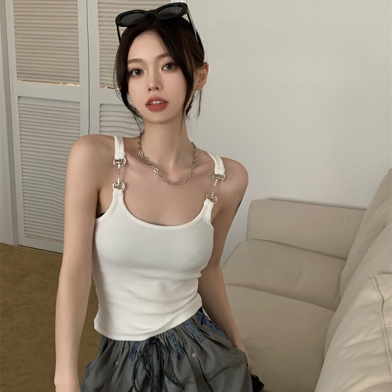 IELGY  Áo Không Tay Phong Cách retro Mỹ Cho Nữ